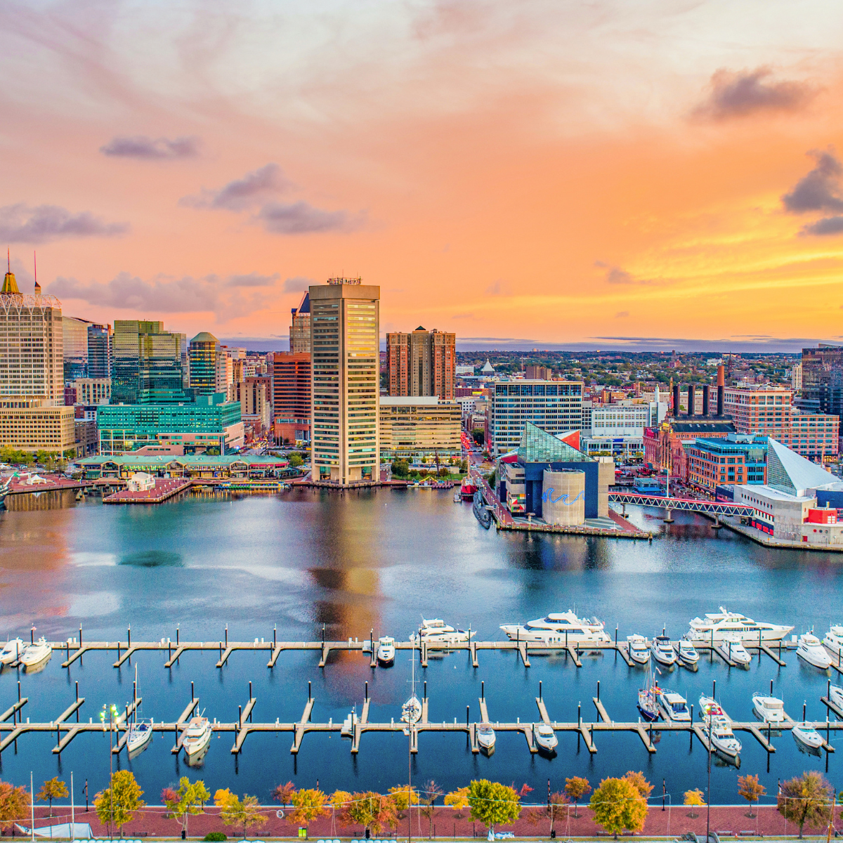 Baltimore inner harbor skyline